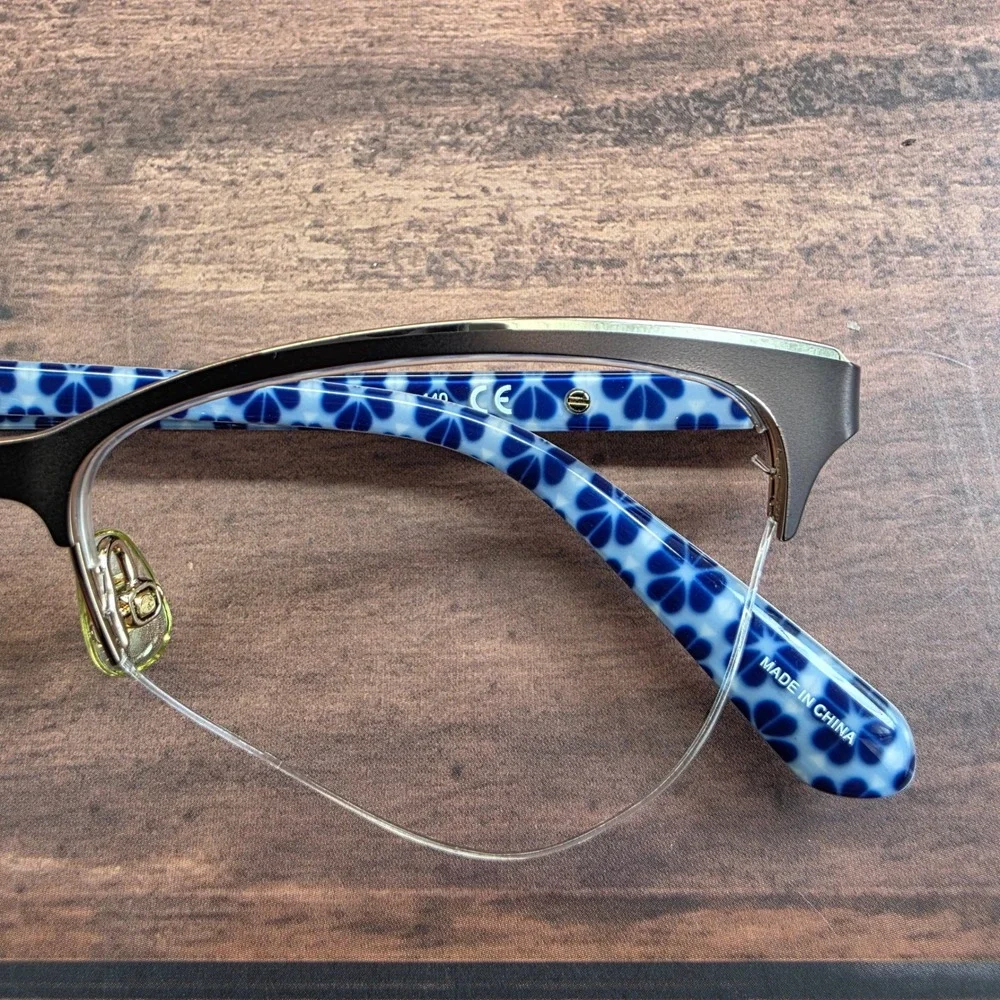 Kate Spade Brieana 09Q Brown Blue Floral Cat Eye Eyeglasses Frames 50-17-140